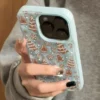 White Christmas Tree Snowflake Pattern Phone Case for iPhone 18 17 16 15 14 13 12 11 Pro Max Plus Shockproof Folds Texture Cover